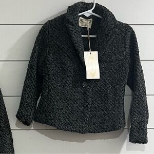 Joyfolie Black Textured Kids Blazer